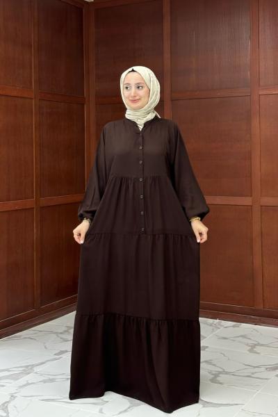 Tofisa Uzun Elbise - Kahve Kahverengi