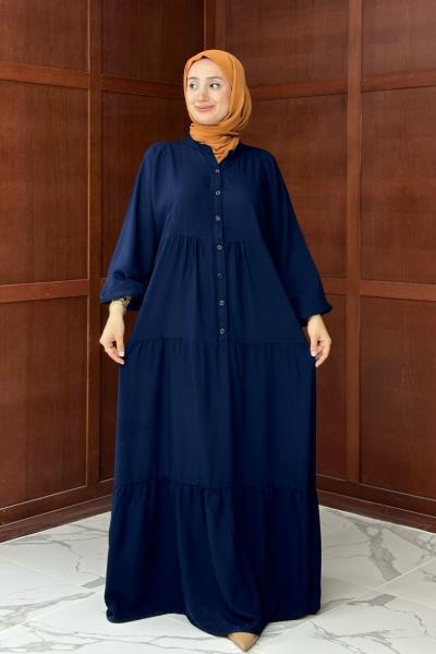Tofisa Uzun Elbise - Lacivert Lacivert