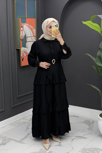 Tuana Yazlık Elbise - Siyah Siyah