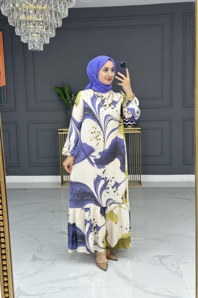 Ümmü Elbise -Mor Mor