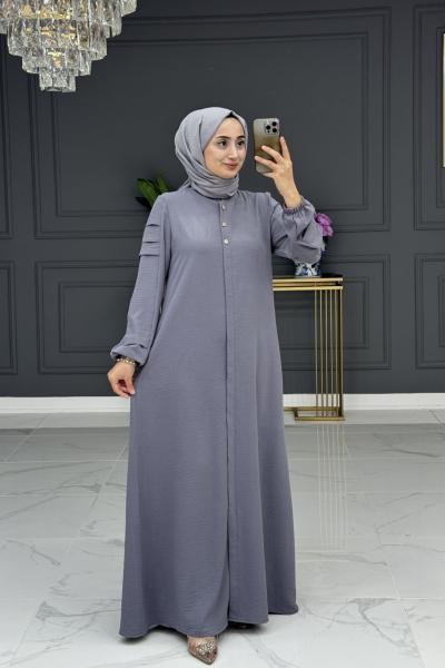 Uslu tesettur ferace - gri Gri