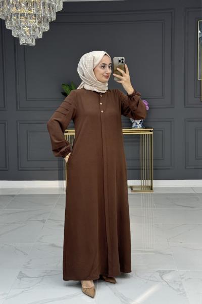 Uslu tesettur ferace -kahve Kahverengi
