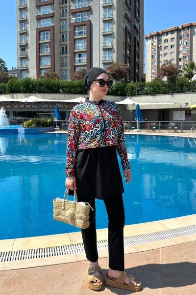 Üstü Desenli Haşema  Turuncu