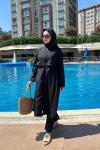 Uzun Tesettür Haşema - Siyah  Siyah