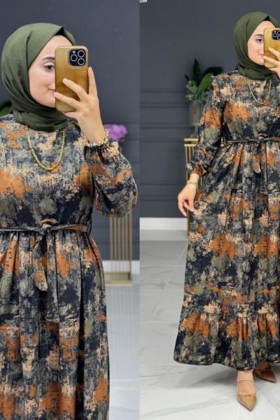 Valerya Uzun Elbise - Haki Haki