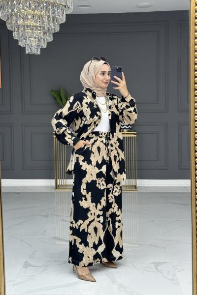 Yağmur Tesettür Takım- Siyah Siyah