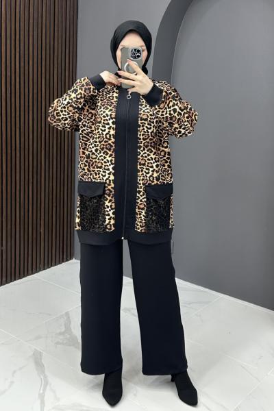 Yasemin Fermuarlı Takım - Siyah  Siyah
