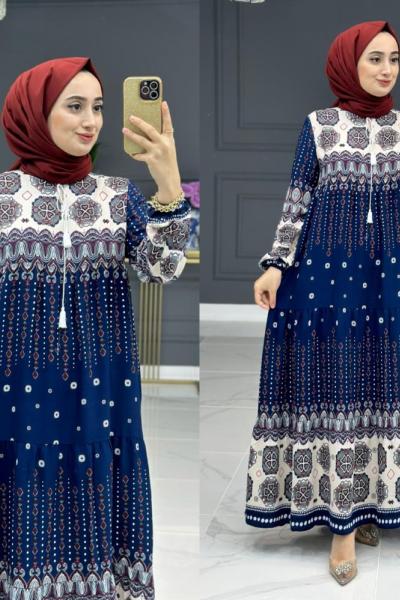 Zerrin Elbise - Lacivert  Lacivert