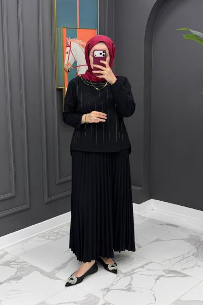 Zeynep Etekli Takım - Siyah  Siyah Kahverengi