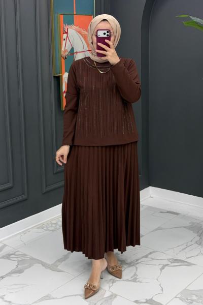 Zeynep Etekli Takım - Kahve Kahverengi