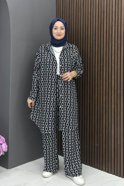 Zincir Desen Takım - Lacivert Lacivert