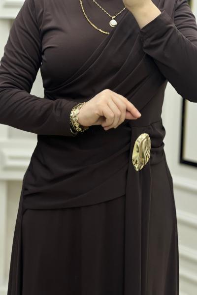 Aheste Sendy Elbise Acı Kahve