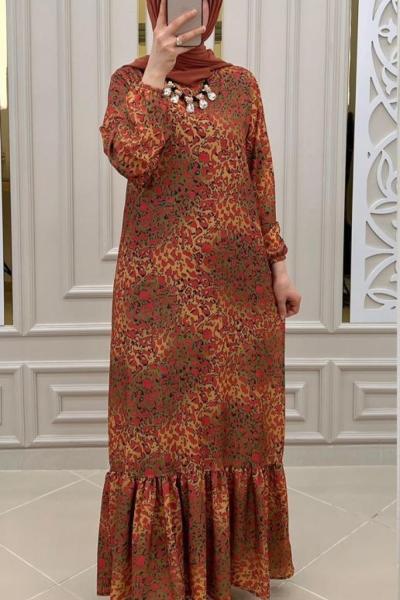 Alev Tesettür Elbisem Kiremit