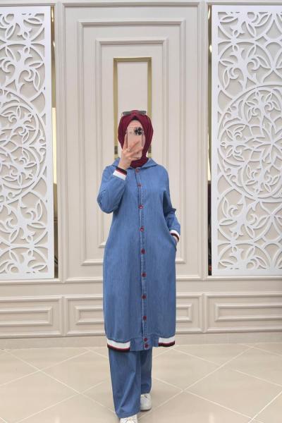 Alkım Ribanalı Kot Takımım Açık Mavi