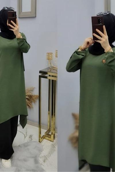 Armalı Ayrobin Tuniğim  Haki