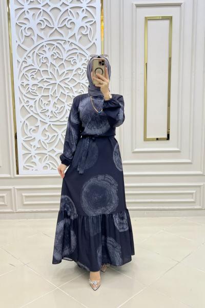 Aslı Elbisem Gri Siyah