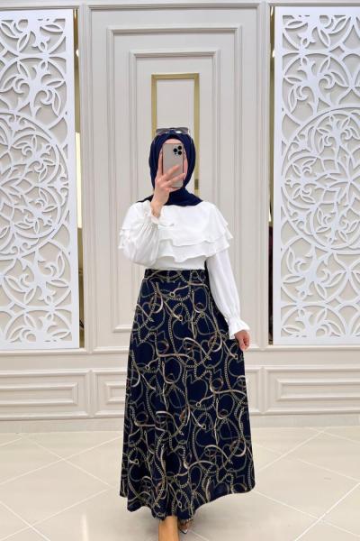 Asrın Tesettür Eteğim Lacivert