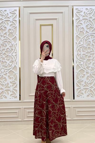 Asrın Tesettür Eteğim Bordo