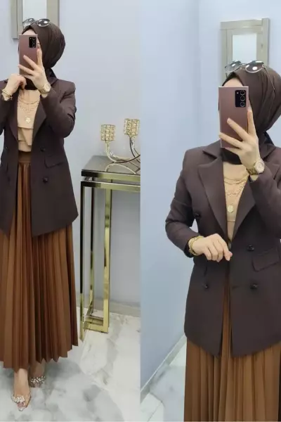 Astarlı Blazer Ceketim Kahverengi