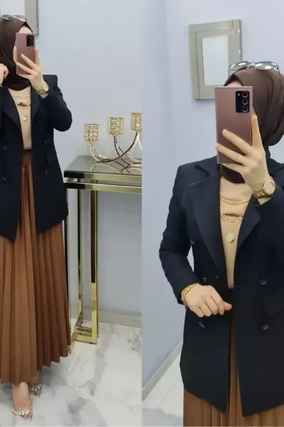 Astarlı Blazer Ceketim Siyah