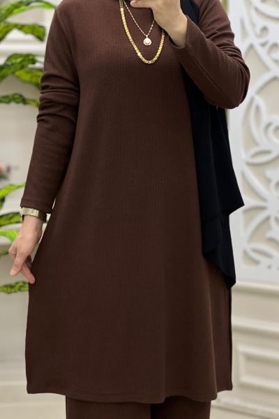 Ayna İkili Takım Kahverengi