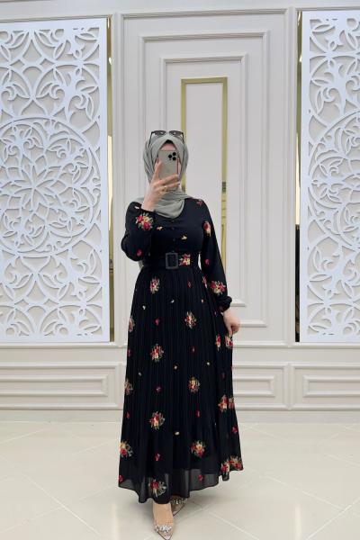 Azel Şifon Elbisem Siyah