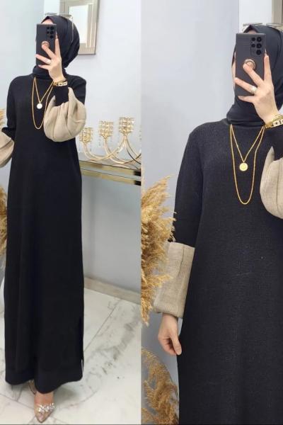 Balon Kol Elbisem Siyah