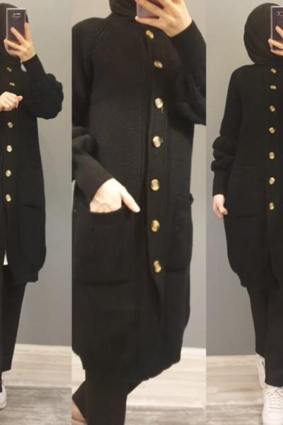 Balon Kol Hırkam  Siyah