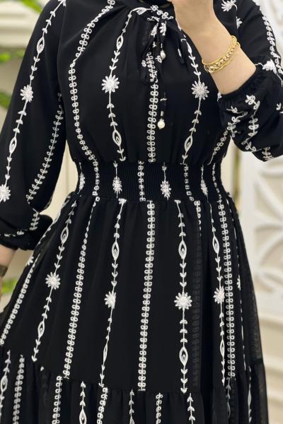 Başak Elbise Siyah Beyaz