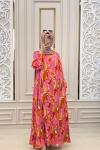 Basma Tesettür Elbisem  Pembe