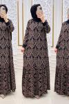 Berev Tesettür Elbisem Camel siyah