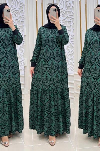 Berev Tesettür Elbisem Zümrüt