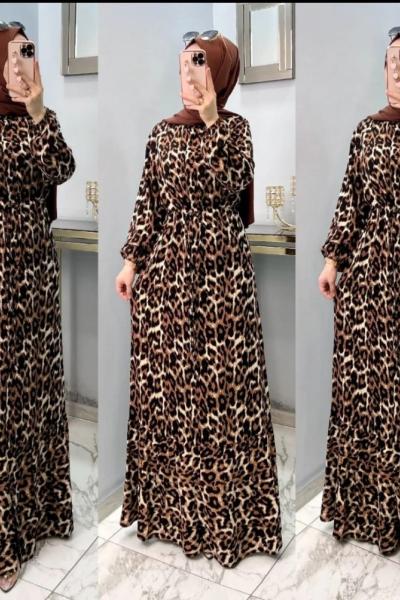 Berna Elbise Siyah Kahverengi