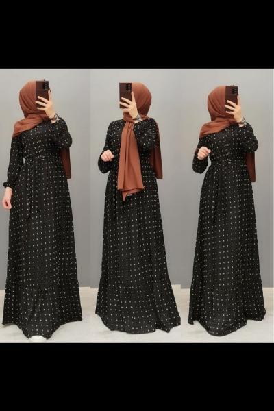 Birinci Kalite Ayrobin Elbisem  Siyah