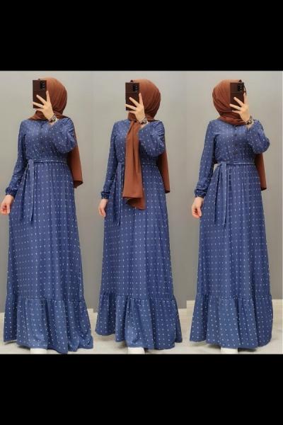 Birinci Kalite Ayrobin Elbisem  Mavi