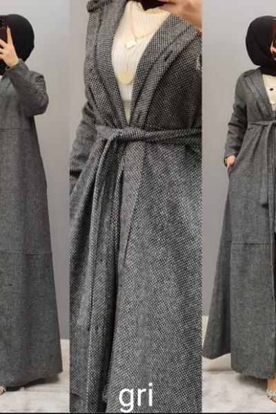 Büyük Beden Kaşe Kap Gri