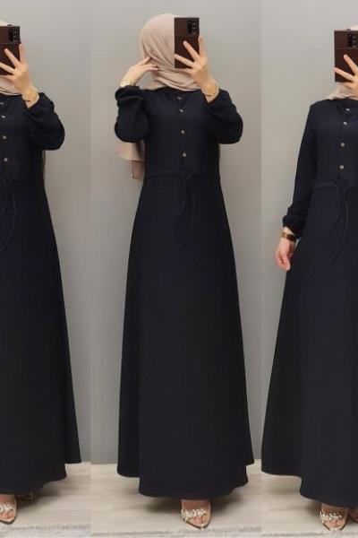 Büyük Beden Bayan Elbise  Lacivert