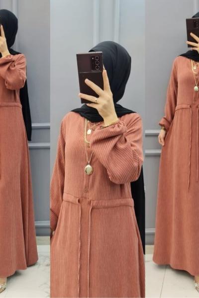 Büyük Beden Bayan Elbise  Pudra