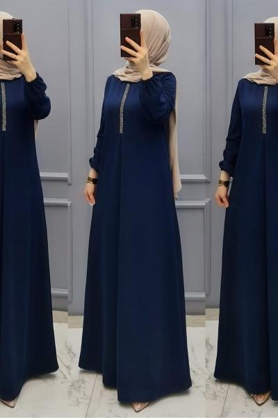 Büyük Beden Bayan Ferace  Lacivert