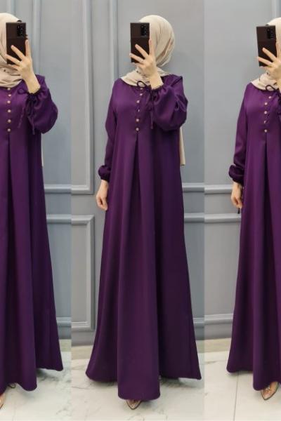 Büyük Beden Bayan Ferace Mor