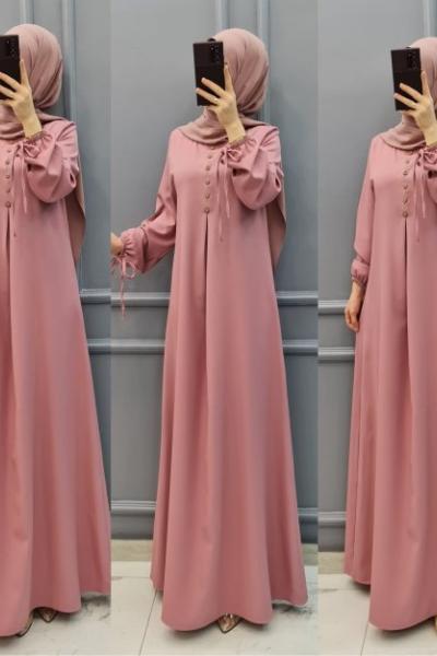 Büyük Beden Bayan Ferace Pembe