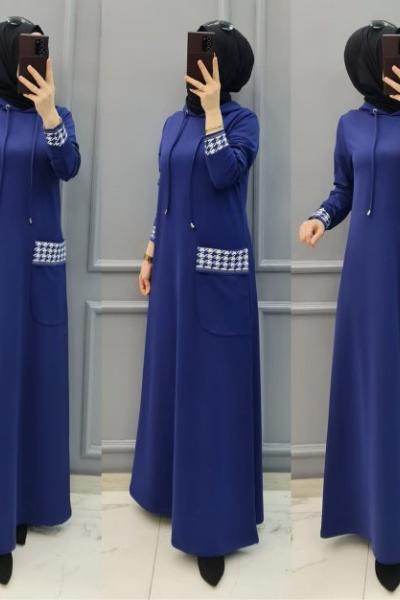 Büyük Beden Bayan Spor Elbise  Saks Mavisi