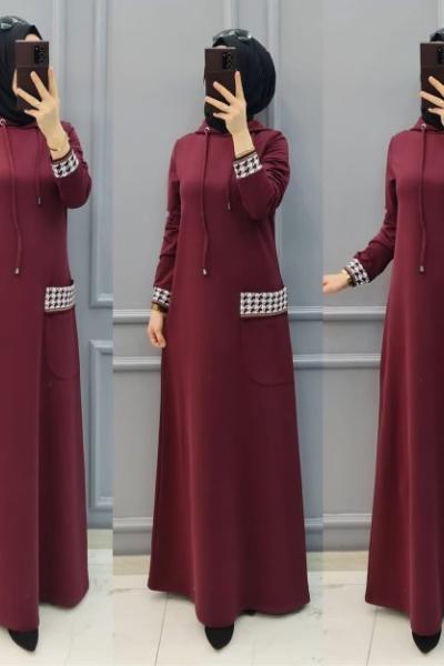 Büyük Beden Bayan Spor Elbise  Bordo