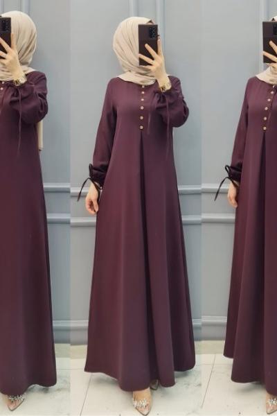 Büyük Beden Bayan Ferace Mürdüm