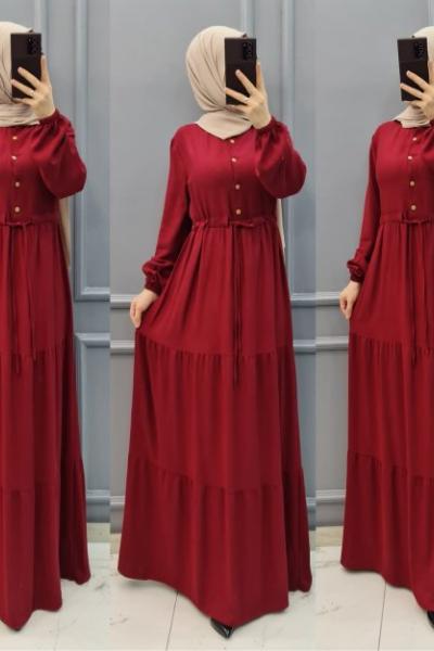 Büyük Beden Zarif Elbise Kırmızı