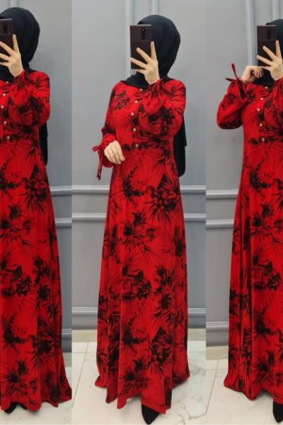 Büyük Beden Elbise  Kırmızı