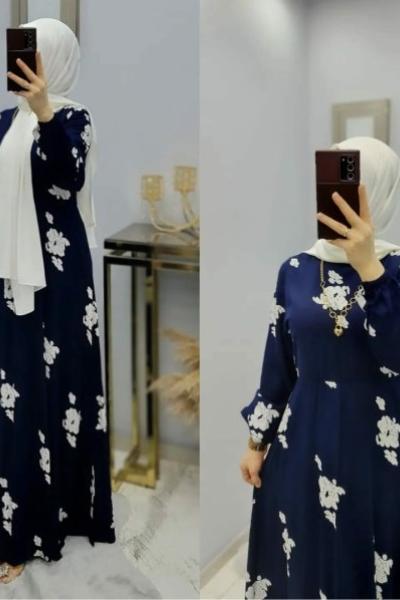 Büyük Beden Bayan Elbise Lacivert