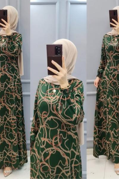 Buyuk Beden Bayan Elbise  Zümrüt