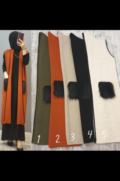 Cebi Kürklü Yeleğim  Kiremit