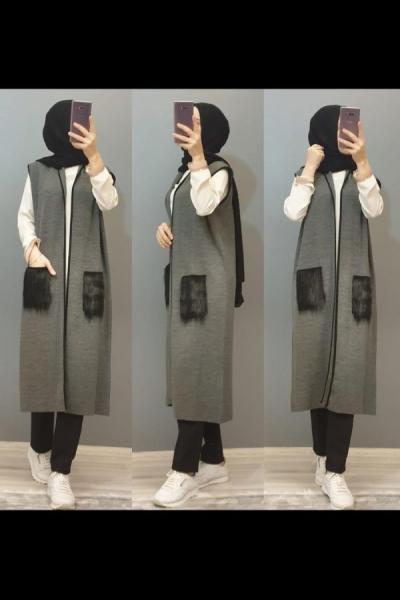 Cebi Kürklü Yeleğim  Füme